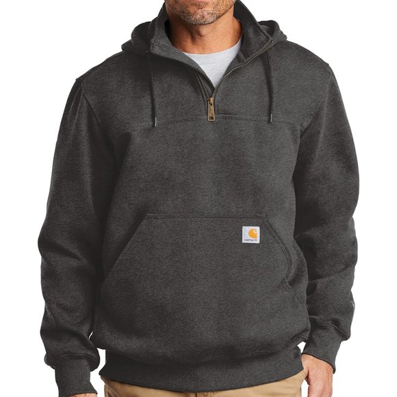 (NWT)Carhartt Mens Rain Defender Paxton Zip Hooded Heavyweight Sweatshirt Carbon - Picture 3 of 7